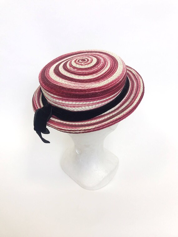 PAULETTE PARIS Vintage 1930s 1940s red, pink and w