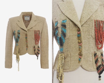 Moschino Couture Blazer mit Anhängerverzierungen – 90er Jahre