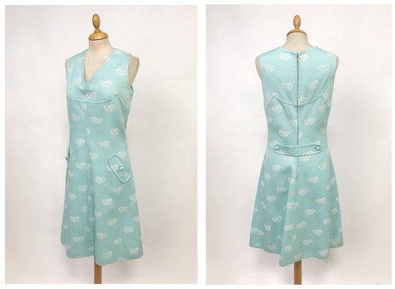 Vintage 1960s mint green mod dress - size M