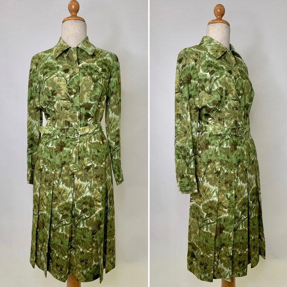 Vestito verde fantasia foglie anni '70 M | Etsy Italia