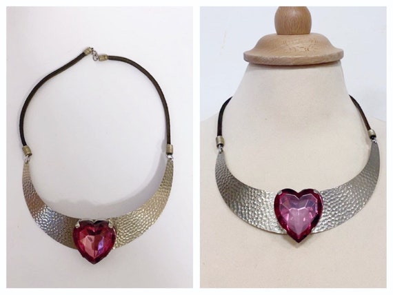 MOSCHINO vintage 1980s 1990s silver tone metal and