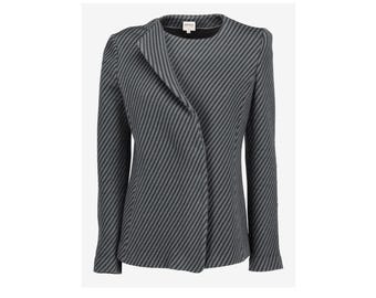 Armani Soft Cotton Blend Blazer with Striped Pattern