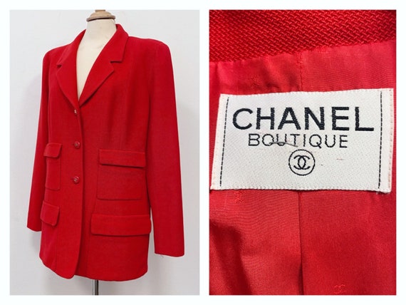 red cotton blazer