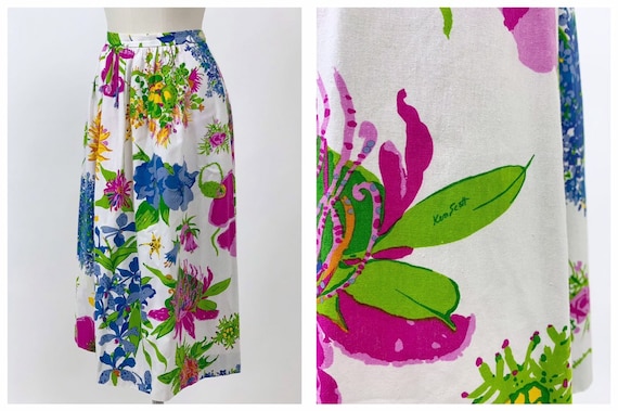 KEN SCOTT authentic vintage 1970s floral print cot