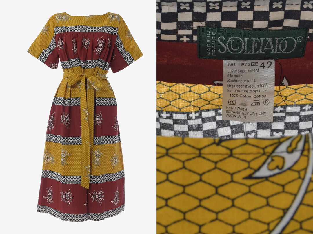 Robe imprimée provençale Souleiado Années 90 France