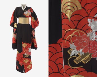 Schwarzer Kimono Uchikake