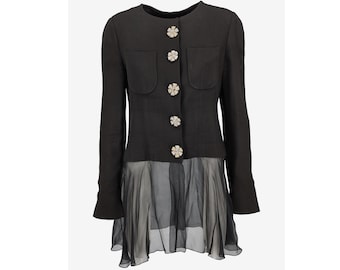 Karl Lagerfeld Embellished Blazer with Tulle Hem