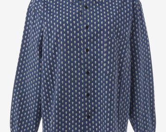 Chemise Homme Provençale Souleiado En Coton Bleu - Manches Longues Taille 3 - Occasion En Très Bon état - Fabriquée En France
