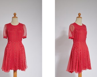 Red polka dots dress, 60s