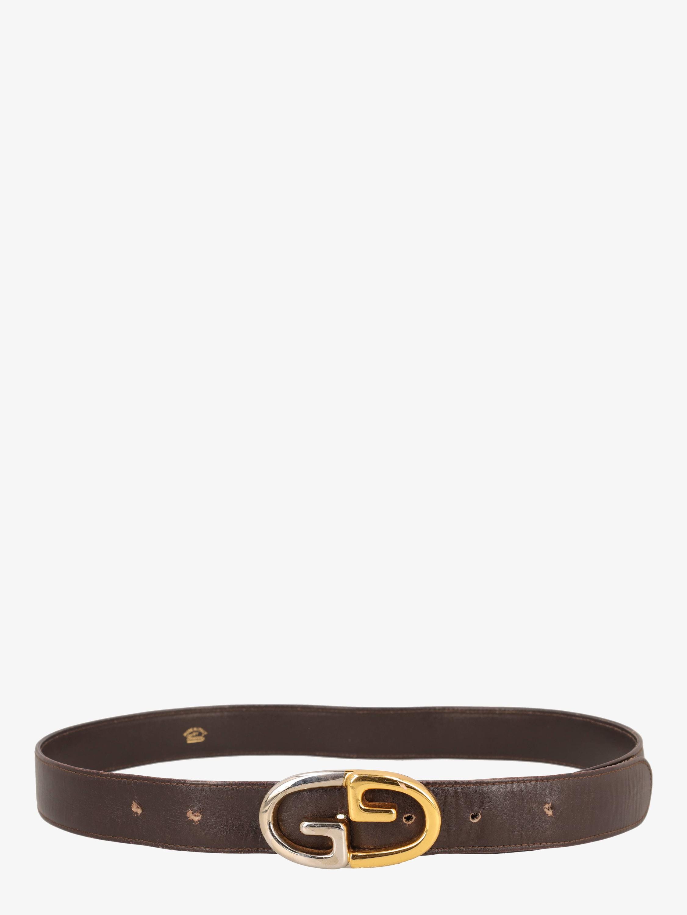 Gucci Brown Leather Belt with Gold Buckle GUCCI Logo-detailed leather belt | NET-A-PORTER main image 2