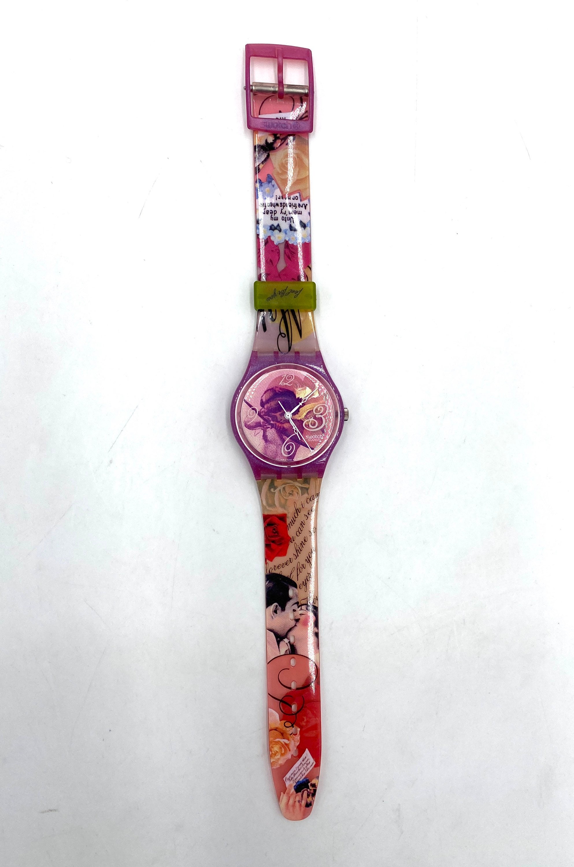 Orologio rosa SWATCH QUARTZ con rose fondo di magazzino 1990 | Etsy Italia