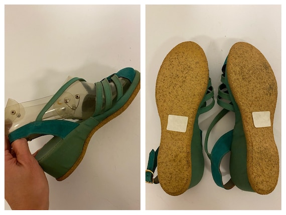 Vintage deadstock anni 40 anni 50 verde camoscio verde e tela