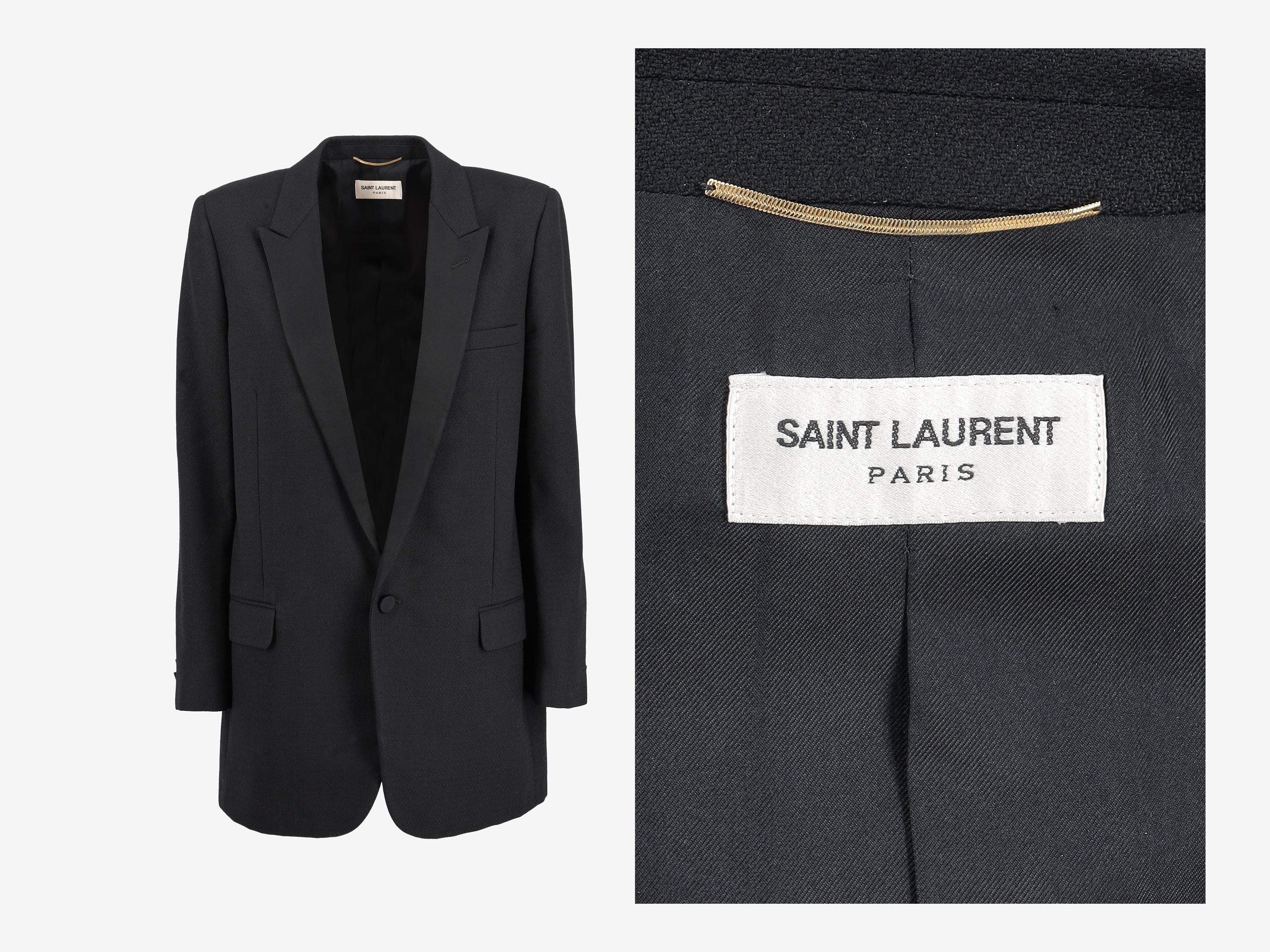 Saint Laurent Black Wool Blazer - Etsy