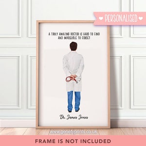 Impression personnalisée homme médecin - Idée cadeau homme médecin - Cadeau de remerciement pour médecin - Cadeau pour le personnel soignant - Cadeau pour le personnel du NHS