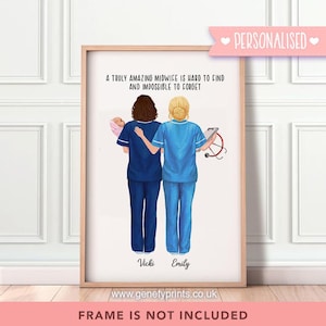 Personalised Midwife Print - Midwife Gift Ideas - Thank You Gift for Midwife - Gift for Healthcare Workers - Gift for NHS Staff