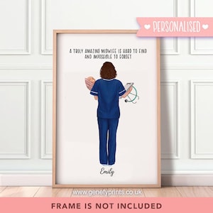 Personalised Midwife Print - Midwife Gift Idea - Thank You Gift for Midwife - Gift for Healthcare Workers - Gift for NHS Staff