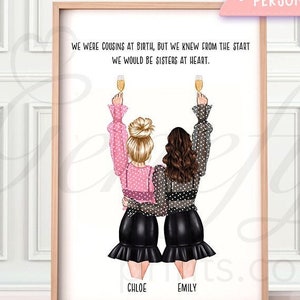 Personalised Cousins Print - Cousins Gift- Personalised Gifts for Cousins - Cousin Birthday Gift - Cousins Quote - Unique Gift for Cousin
