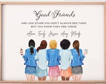 Personalised Friendship Print - Gift for Best Friends - Personalised Gifts for Friends - Friendship Quote Prints - Friendship Poster BFF
