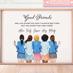 Personalised Friendship Print - Gift for Best Friends - Personalised Gifts for Friends - Friendship Quote Prints - Friendship Poster BFF