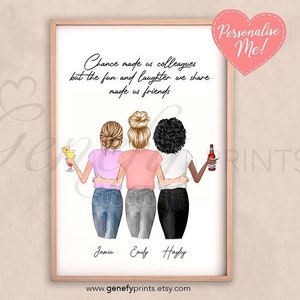 Personalised Friendship Print - Gift for Co-Workers - True Friend Quotes - Colleague Quotes - Gift for Bestie BFF - Farewell Gift Ideas