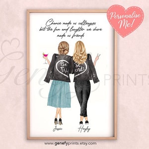 Personalised Friendship Print - Gift for Co-Workers - True Friend Quotes - Colleague Quotes - Gift for Bestie BFF - Farewell Gift Ideas