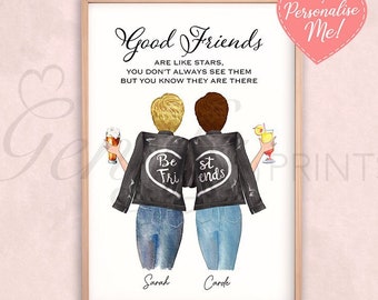 Personalised Friendship Print - Gift for Best Friends - Personalised Gifts for Friends - Friendship Quote Prints - BFF
