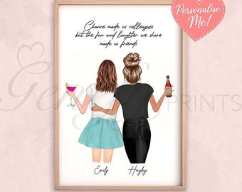 Gift For Girl On Her Farewell Personalised Friendship Print Gift