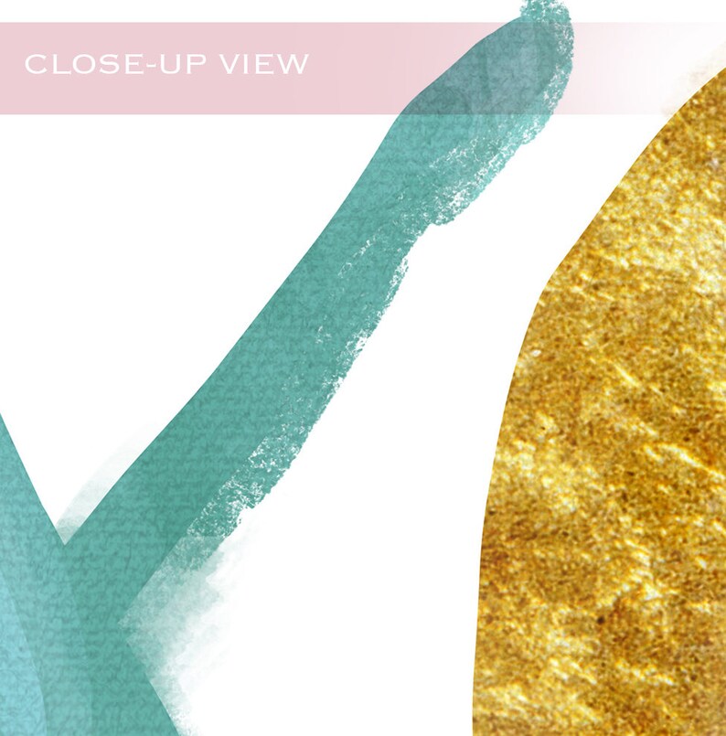 XO Print XO Art Abstract Art XO Wall Art Teal and Gold Etsy