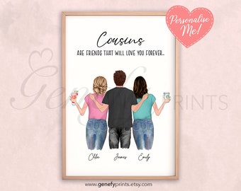 Personalized Cousins Print: Custom Cousin Gift (Digital File)