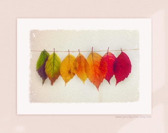Impression rustique de feuilles d'automne : oeuvre d'art murale d'automne