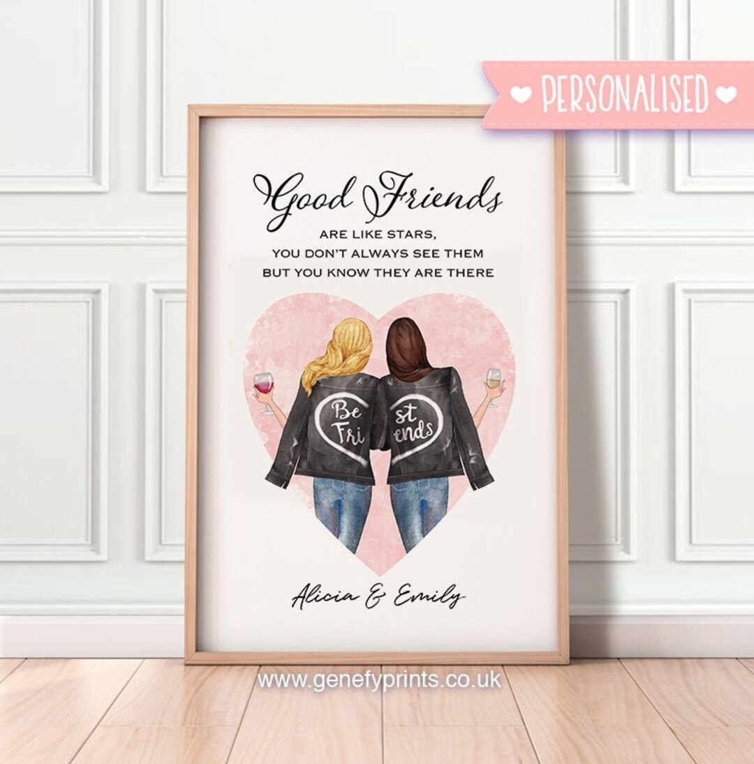 Personalised Friendship Print - Gift for Best Friends - Christmas Gift ...