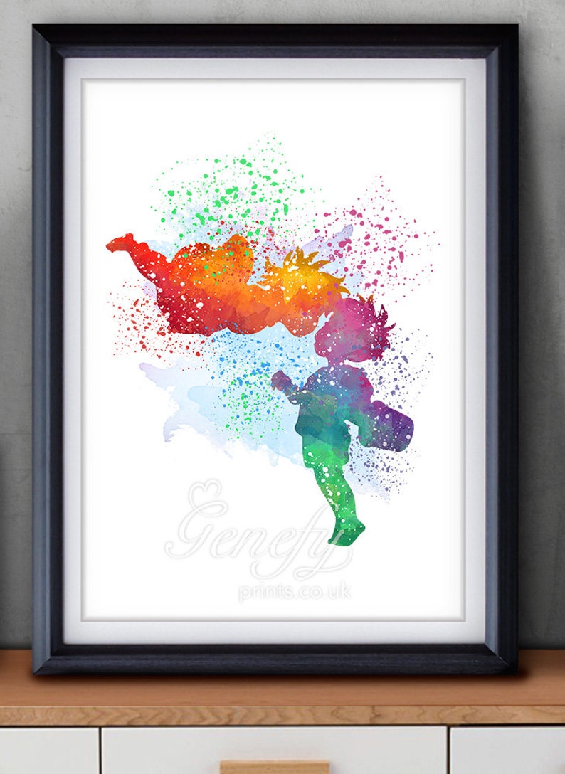 studio ghibli ponyo watercolor poster print wall decor etsy
