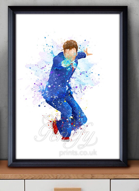 David Tennant Doctor Who Tenth Doctor Watercolor Art Poster Etsy