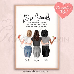 Personalised Friends Gifts, Best Friends Prints/Cards Friendship Present