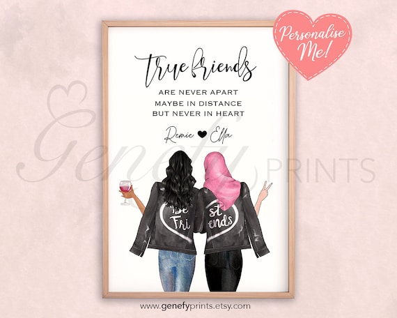 9 Best Friends Print Personalized Gifts for Her Friend Poster 