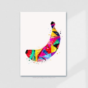 Banana Abstract Watercolour Art Print - Vibrant Banana Art - Banana Prints - Kitchen Decor -Dining Room Prints - Housewarming Gift