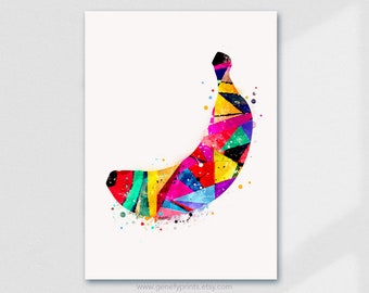 Aquarel bananenprint: levendig keukendecor