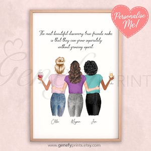 Personalised Friendship Print - Gift for Best Friends - Personalised Gifts for Friends - Friendship Quote Prints - Best Friends Quote BFF