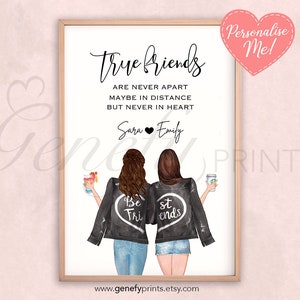 Personalised Friendship Print - Gift for Best Friends - Personalised Gifts for Friends - Christmas Gift- Best Friend Quotes BFF