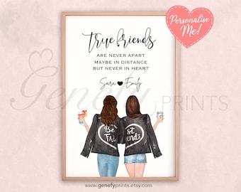 Personalised Friendship Print - Gift for Best Friends - Personalised Gifts for Friends - Christmas Gift- Best Friend Quotes BFF