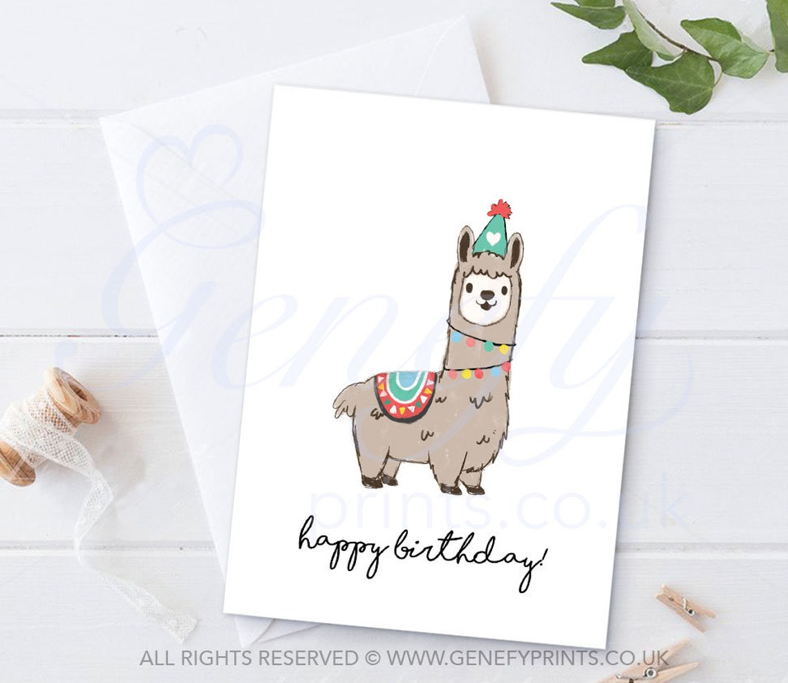 Lama Geburtstag Karte lustige Lama Karte LamaKarte Tier Etsy