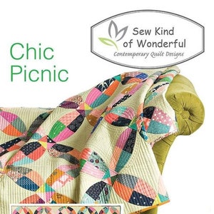 Chic Picnic Quilt Pattern (physical paper pattern) / 75" X 75" / Sew Kind of Wonderful / Quick Curve Ruler (not included) / Modern Quilts