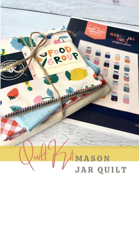 Mason Jar Quilt Kit / Kimberly Kight Fabrics Pattern Included - Etsy