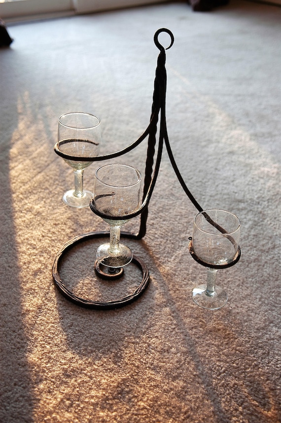 Wrought Iron Wine Glass Holder Etsy