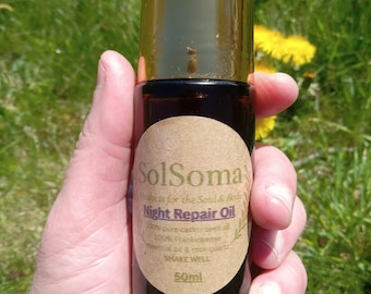 Roll-on de aceite de ricino con incienso y botella de masaje facial de cuarzo rosa