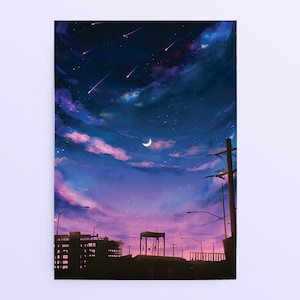 Carte postale de paysage de ville : crépuscule