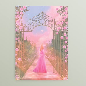 Carte postale : Princesse Aurore (robe rose)