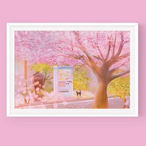 Anime Cat Poster: One Spring Day