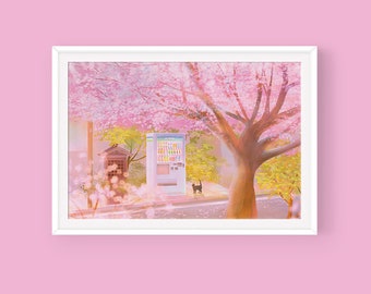 Anime Cat Poster: One Spring Day