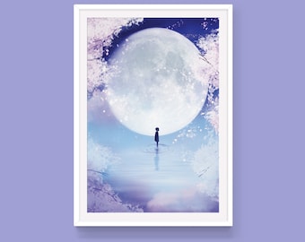 Anime Art Print Poster: Moon Child - Etsy